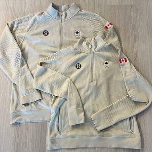 His & Hers Lululemon Team Canada 3/4 Zip Sweaters